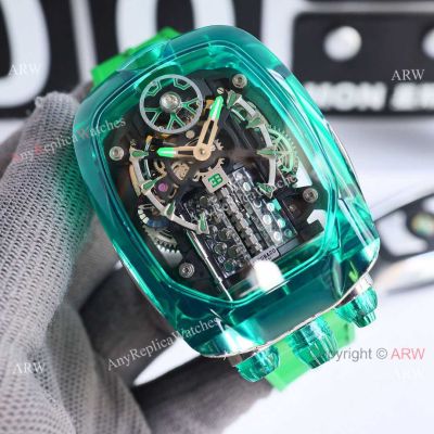 Swiss Copy Jacob and CO. Bugatti Chiron Tourbillon Green Sapphire Watches
